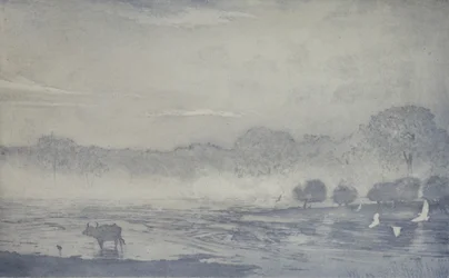 Tre bøfler, 2017, ætsning og akvatint på papir